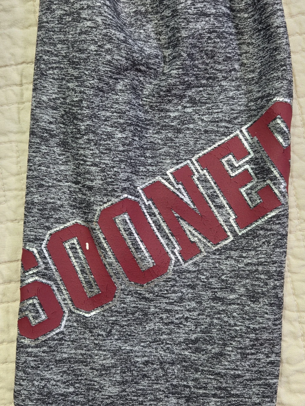 PINK Victorias Secret University of Oklahoma Sooners Leggings Heather Gray Small - Picture 9 of 12